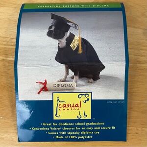 Casual Canine Black Graduation Outfit for Dogs size XL